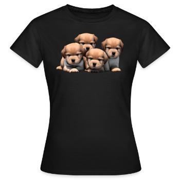 Lustige Hunde - Frauen T-Shirt - Schwarz - Vorne - AI Model Female 172 dark (172cm)