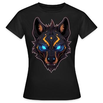 Hyäne, Hyänenkopf - Frauen T-Shirt - Schwarz - Vorne - AI Model Female 172 dark (172cm)