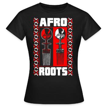 AFRO MASK - T-shirt Femme - noir - Devant - AI Model Female 172 dark (172cm)