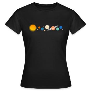 Sonnensystem - Frauen T-Shirt - Schwarz - Vorne - AI Model Female 172 dark (172cm)