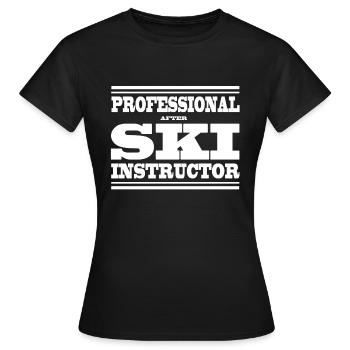 SKI INSTRUCTOR - Women's T-Shirt - black - Front - AI Model Female 172 dark (172cm)