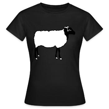 Chèvre Heidschnucke agneau berger agneaux - T-shirt Femme - noir - Devant - AI Model Female 172 dark (172cm)