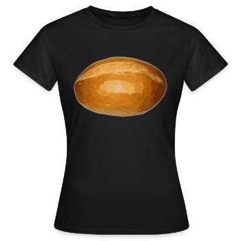 brot broetchen crossaint baecker baguette bread bu - Frauen T-Shirt - Schwarz - Vorne - AI Model Female 172 dark (172cm)