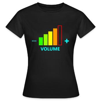 VOLUME UP MEN - T-shirt Femme - noir - Devant - AI Model Female 172 dark (172cm)