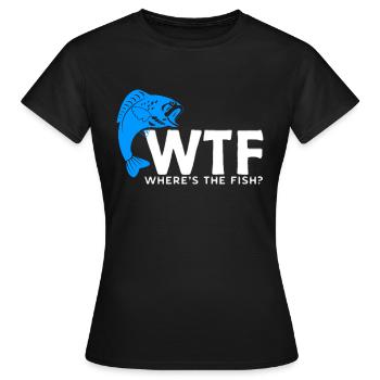 Fisch Fischen - Frauen T-Shirt - Schwarz - Vorne - AI Model Female 172 dark (172cm)