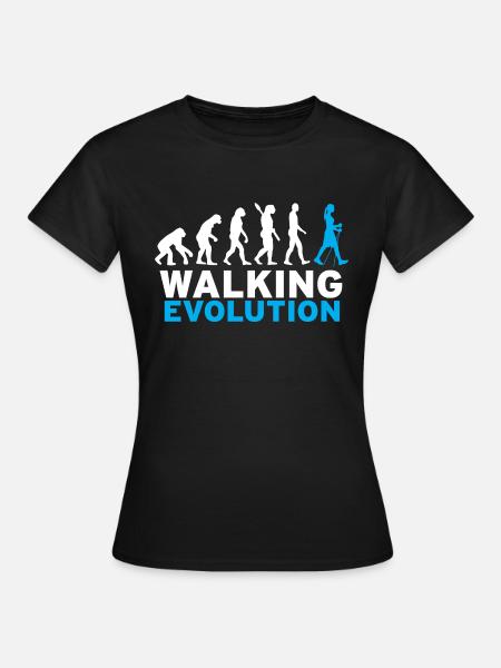 Nordic Walking Evolution - Frauen T-Shirt - Schwarz
