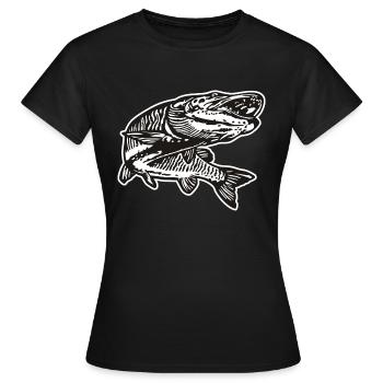 Hecht mit kontur - Frauen T-Shirt - Schwarz - Vorne - AI Model Female 172 dark (172cm)