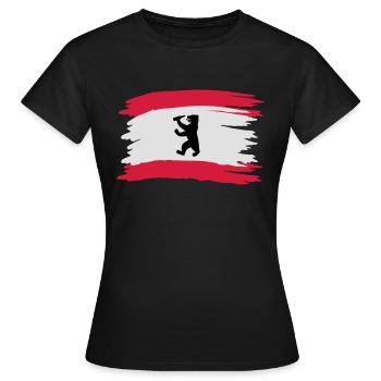 Berlin - Bierlin Flagge - Frauen T-Shirt - Schwarz - Vorne - AI Model Female 172 dark (172cm)