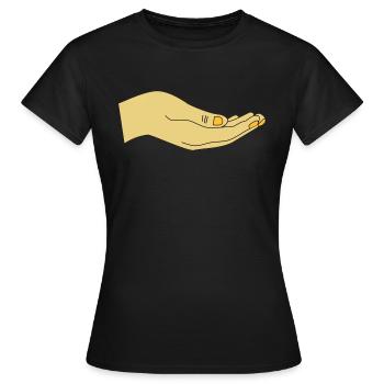 hand - Women's T-Shirt - black - Front - AI Model Female 172 dark (172cm)