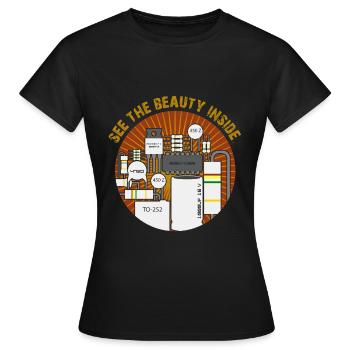 See The Beauty Inside Elektrotechnik Freak Lustig - Frauen T-Shirt - Schwarz - Vorne - AI Model Female 172 dark (172cm)