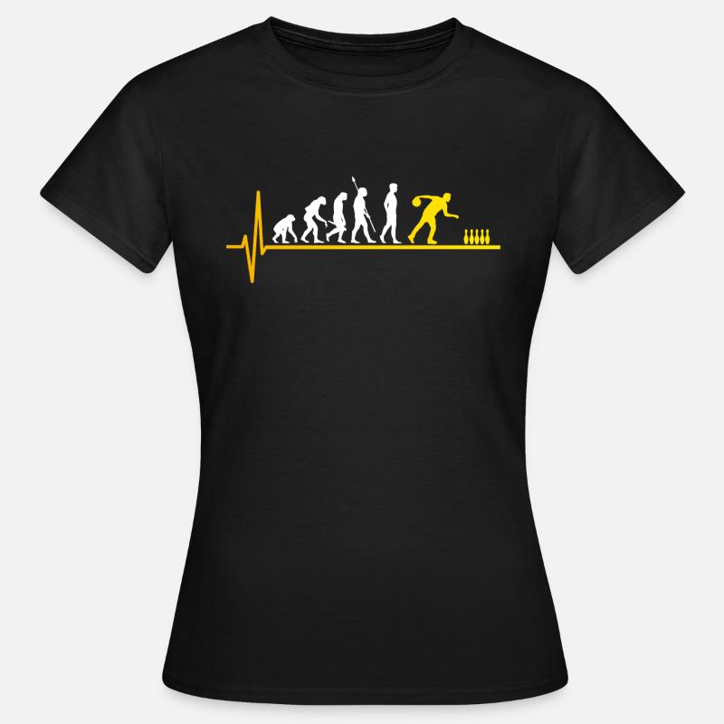 Bowling skittles evolution heartbeat - Women's T-Shirt - black