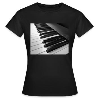 Klavier - Frauen T-Shirt - Schwarz - Vorne - AI Model Female 172 dark (172cm)