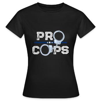 Flics Blue Line policier policier - T-shirt Femme - noir - Devant - AI Model Female 172 dark (172cm)