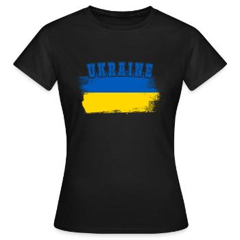 Ukraine drapeau vintage drapeau du pays d'origine - T-shirt Femme - noir - Devant - AI Model Female 172 dark (172cm)