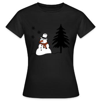 snowman - Women's T-Shirt - black - Front - AI Model Female 172 dark (172cm)