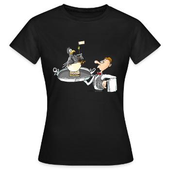Kellner - Frauen T-Shirt - Schwarz - Vorne - AI Model Female 172 dark (172cm)