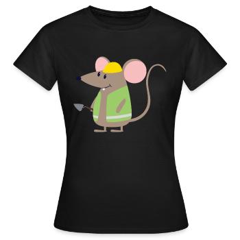 Souris travailleurs - T-shirt Femme - noir - Devant - AI Model Female 172 dark (172cm)
