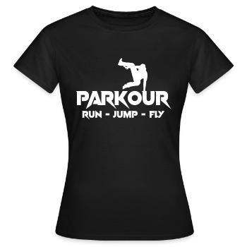 Parkour Freerunner Motiv Trendsport Extremes Sport - Frauen T-Shirt - Schwarz - Vorne - AI Model Female 172 dark (172cm)