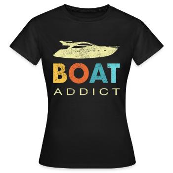 Bateau Bateau Bateau Bateau Bateaux Cadeau - T-shirt Femme - noir - Devant - AI Model Female 172 dark (172cm)