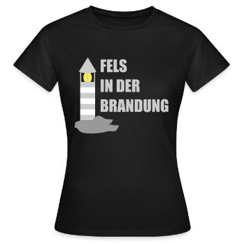 Fels in der Brandung - Frauen T-Shirt - Schwarz - Vorne - AI Model Female 172 dark (172cm)