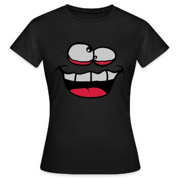 Schielen Verrücktes Gesicht - Frauen T-Shirt - Schwarz - Vorne - AI Model Female 172 dark (172cm)