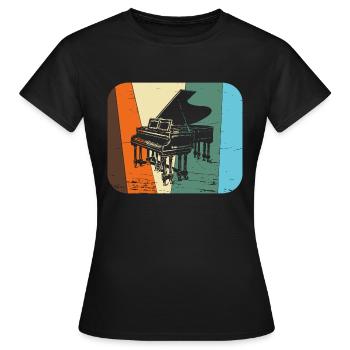 Piano à queue / Piano - T-shirt Femme - noir - Devant - AI Model Female 172 dark (172cm)
