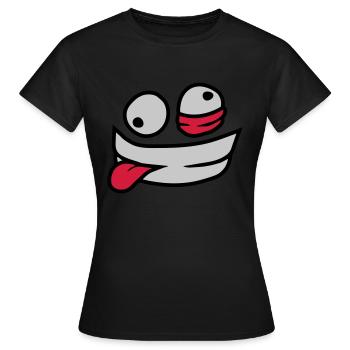 Verrücktes Gesicht wahnsinnig - Frauen T-Shirt - Schwarz - Vorne - AI Model Female 172 dark (172cm)