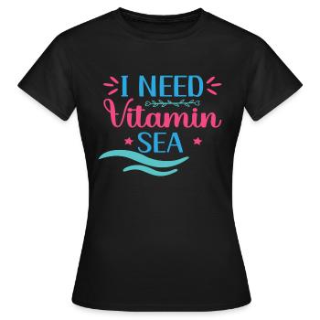 J’ai besoin de Vitamin Sea - T-shirt Femme - noir - Devant - AI Model Female 172 dark (172cm)
