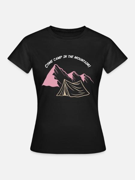 Come Camp in the Mountains - Women's T-Shirt - black