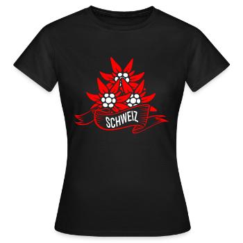 Gentiane suisse - T-shirt Femme - noir - Devant - AI Model Female 172 dark (172cm)