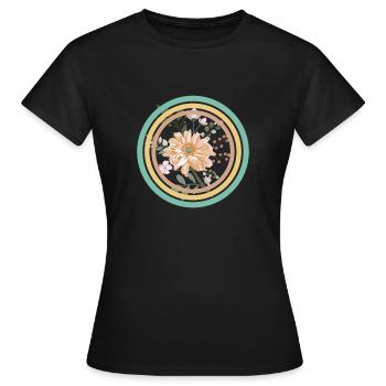 Anneau floral - T-shirt Femme - noir - Devant - AI Model Female 172 dark (172cm)