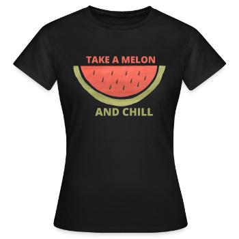 take a melon and chill - Frauen T-Shirt - Schwarz - Vorne - AI Model Female 172 dark (172cm)