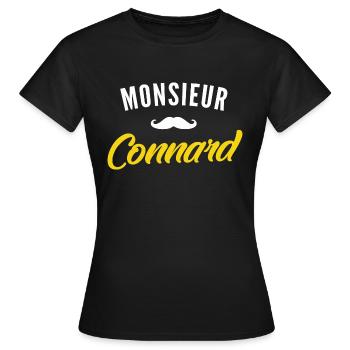 monsieur connard / citations drôles - T-shirt Femme - noir - Devant - AI Model Female 172 dark (172cm)