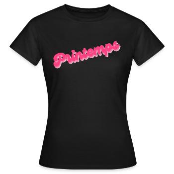 spring - Women's T-Shirt - black - Front - AI Model Female 172 dark (172cm)