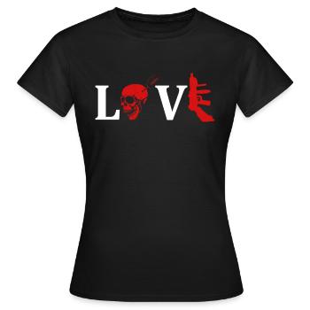 LOVE - Frauen T-Shirt - Schwarz - Vorne - AI Model Female 172 dark (172cm)