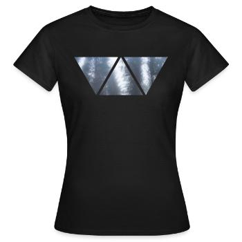 Wald Nebel Dreieck Foto Winter Geschenk Schnee - Frauen T-Shirt - Schwarz - Vorne - AI Model Female 172 dark (172cm)