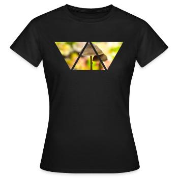 Pilze Dreieck Foto Pilzsammler Geschenk Aufnahme - Frauen T-Shirt - Schwarz - Vorne - AI Model Female 172 dark (172cm)