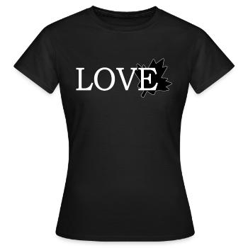 Amour Feuille d'érable du canada - T-shirt Femme - noir - Devant - AI Model Female 172 dark (172cm)