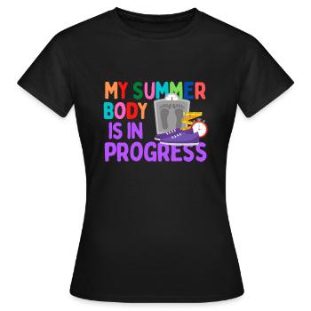 Mon corps d’été est en cours - T-shirt Femme - noir - Devant - AI Model Female 172 dark (172cm)