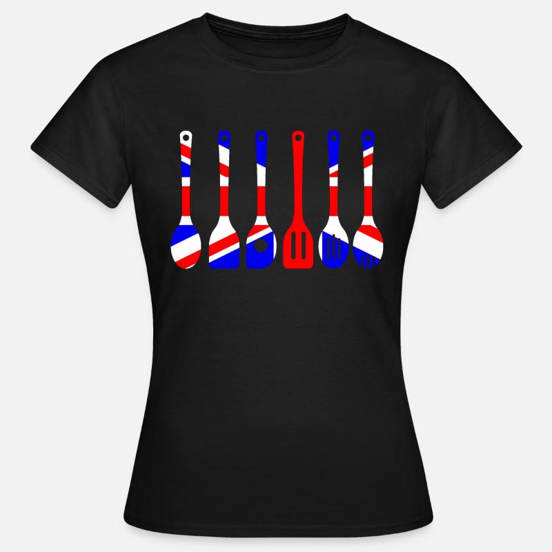 Union Jack Flag Kitchen Tools Silhouette - Women's T-Shirt - black