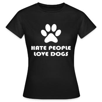Dog Hund - Frauen T-Shirt - Schwarz - Vorne - AI Model Female 172 dark (172cm)