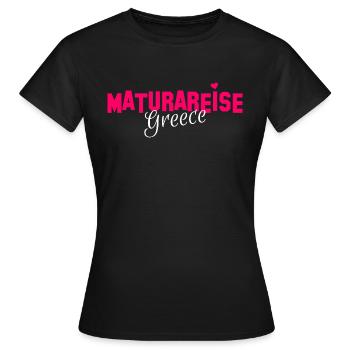 Maturareise Griechenland Kreta Korfu 2023 Geschenk - Frauen T-Shirt - Schwarz - Vorne - AI Model Female 172 dark (172cm)