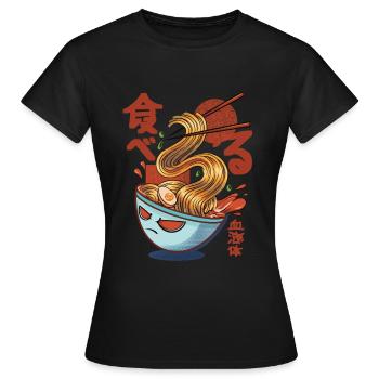 Ramen Nudelsuppen im Anime und Manga Stil - Frauen T-Shirt - Schwarz - Vorne - AI Model Female 172 dark (172cm)
