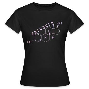 molécule d’œstrogène - T-shirt Femme - noir - Devant - AI Model Female 172 dark (172cm)