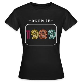 Date de naissance vintage 1989 - T-shirt Femme - noir - Devant - AI Model Female 172 dark (172cm)