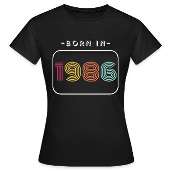 Date de naissance vintage 1986 - T-shirt Femme - noir - Devant - AI Model Female 172 dark (172cm)