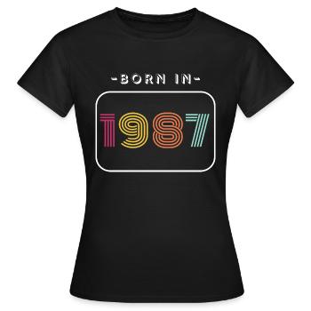 Jahrgang Geburtsdatum 1987 - Frauen T-Shirt - Schwarz - Vorne - AI Model Female 172 dark (172cm)