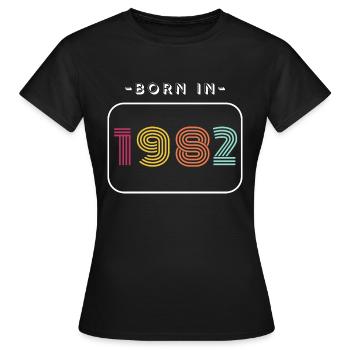 Jahrgang Geburtsdatum 1982 - Frauen T-Shirt - Schwarz - Vorne - AI Model Female 172 dark (172cm)