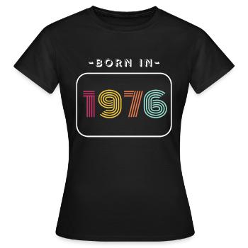Jahrgang Geburtsdatum 1976 - Frauen T-Shirt - Schwarz - Vorne - AI Model Female 172 dark (172cm)