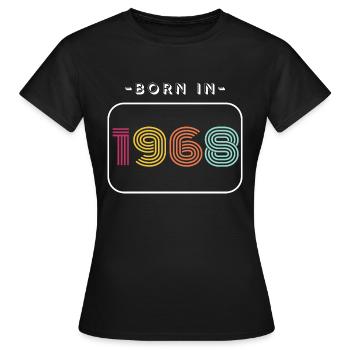 Jahrgang Geburtsdatum 1968 - Frauen T-Shirt - Schwarz - Vorne - AI Model Female 172 dark (172cm)